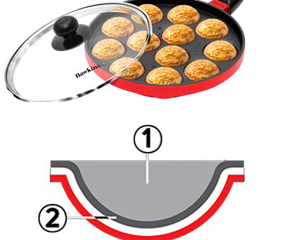 Hawkins  Pan 22 cm, 12 Cups with Glass lid ,Die-Cast Cookware