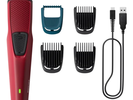 PHILIPS BT1235/18 Trimmer For Men (Maroon)