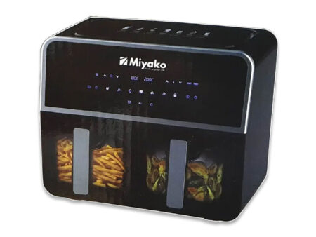 Miyako AF-4590 Double Chamber Digital Touch Panel Air Fryer, 9Liters.