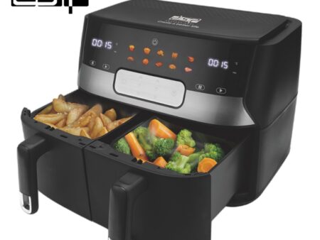 DSP Kb2125 Dual Basket Air Fryer - 10 Liter - Black