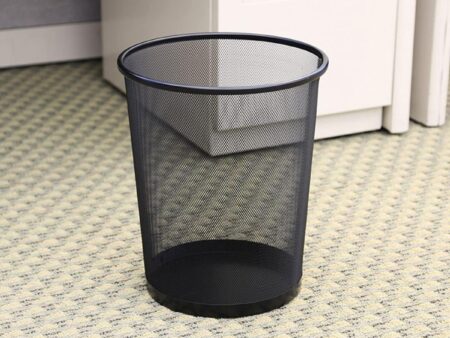 Metal Trash Can Round Dust Bin For Office Kitchen Room Waste Paper Basket Office and Home-Big