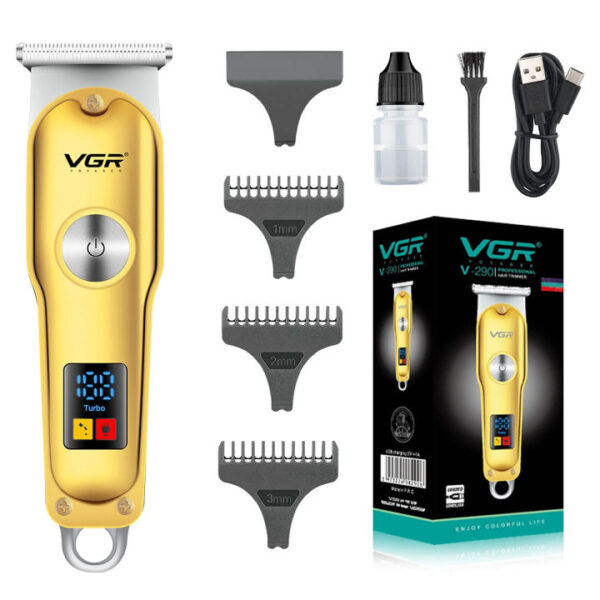 VGR V-290 Digital Display Professional Cordless Hair Clipper Trimmer for Men